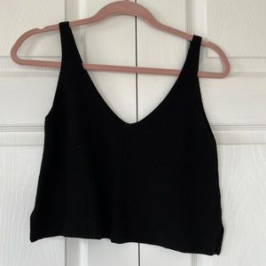 Forever 21 black knit sweater cropped tank size small